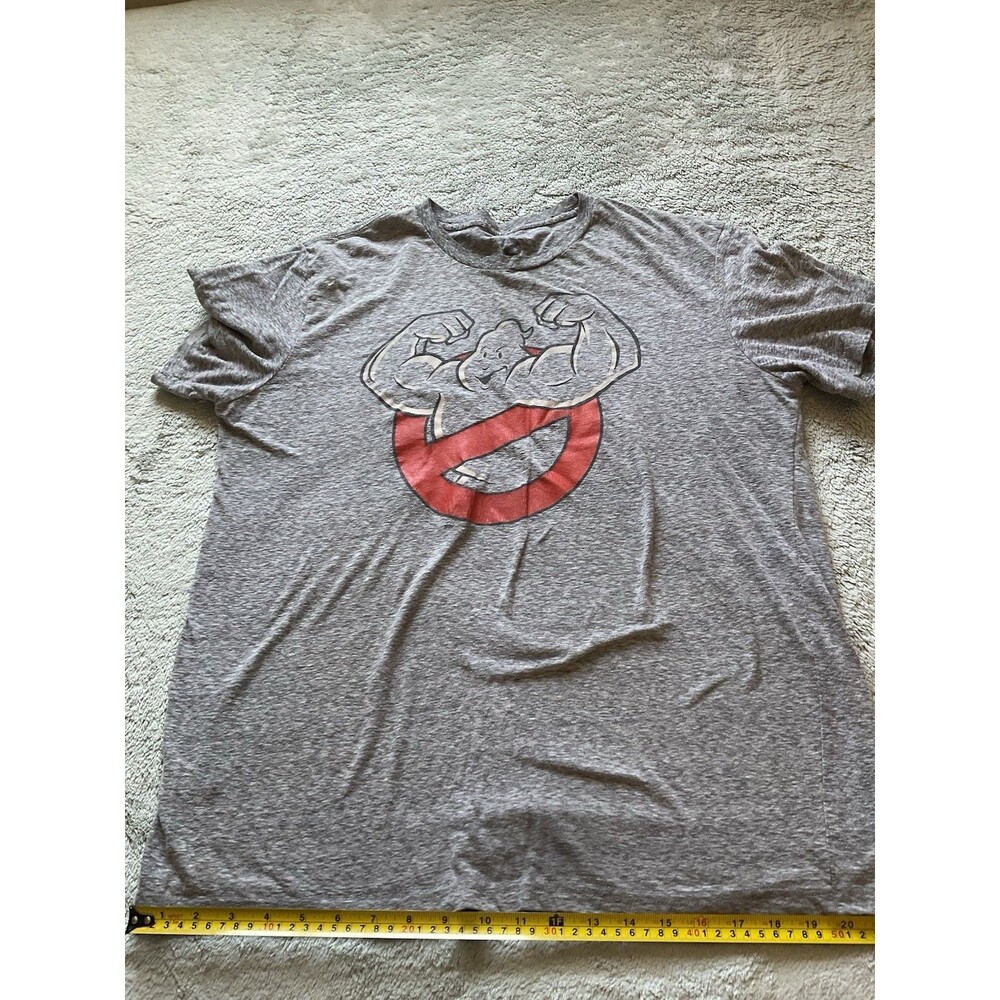 Ghostbusters TShirt by Mad Engine Rare Gray Flex Ghost Print Men's XL